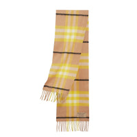 Mini écharpe en cachemire à motif check classique - Bright Lemon