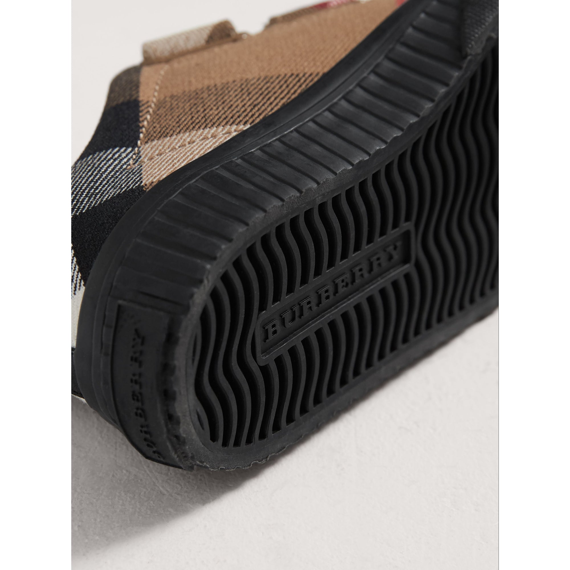 Sneakers en coton House check et cuir - Classic & Black