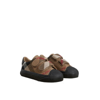 Sneakers en coton House check et cuir - Classic & Black
