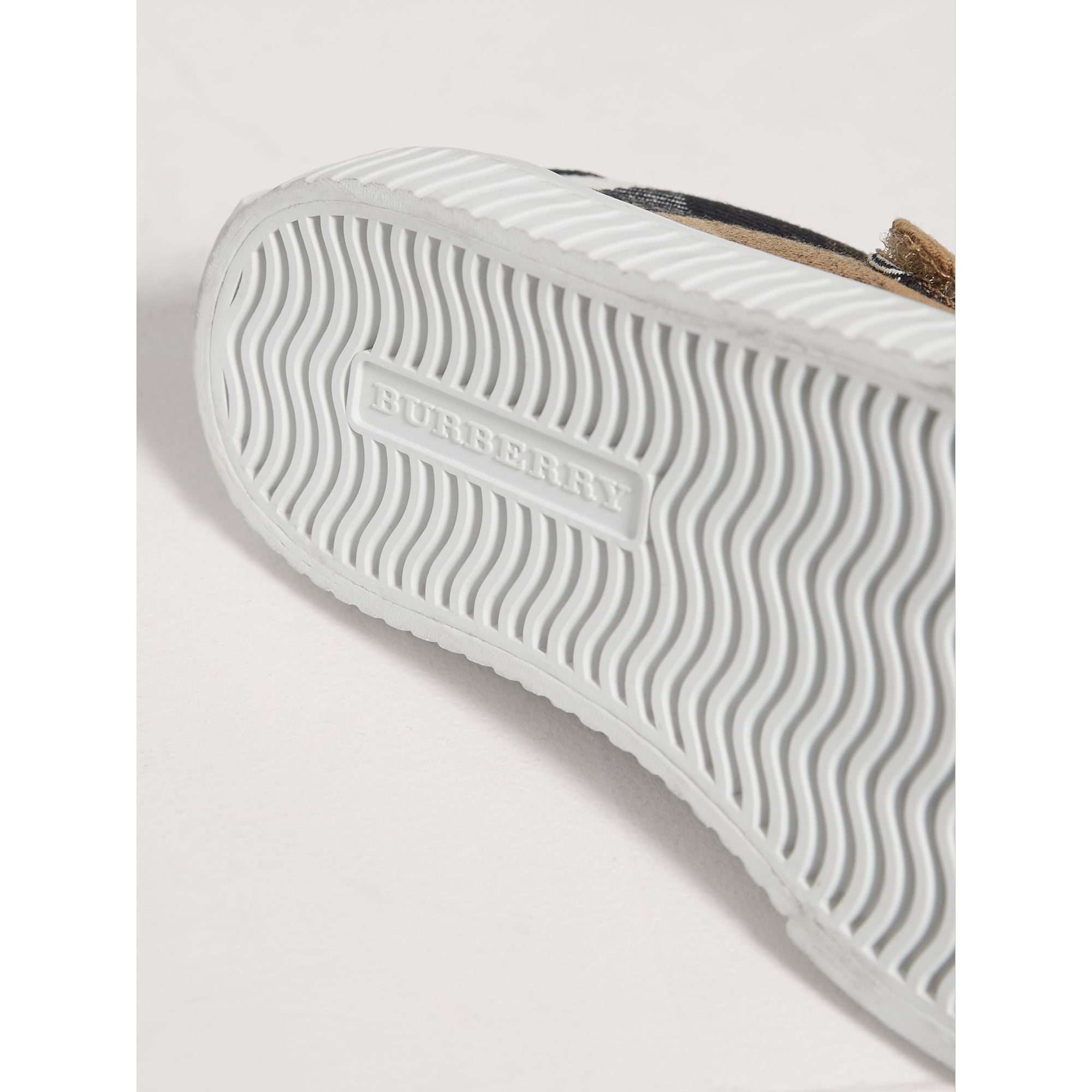 Sneakers en coton House check et cuir - Classic & Optic White