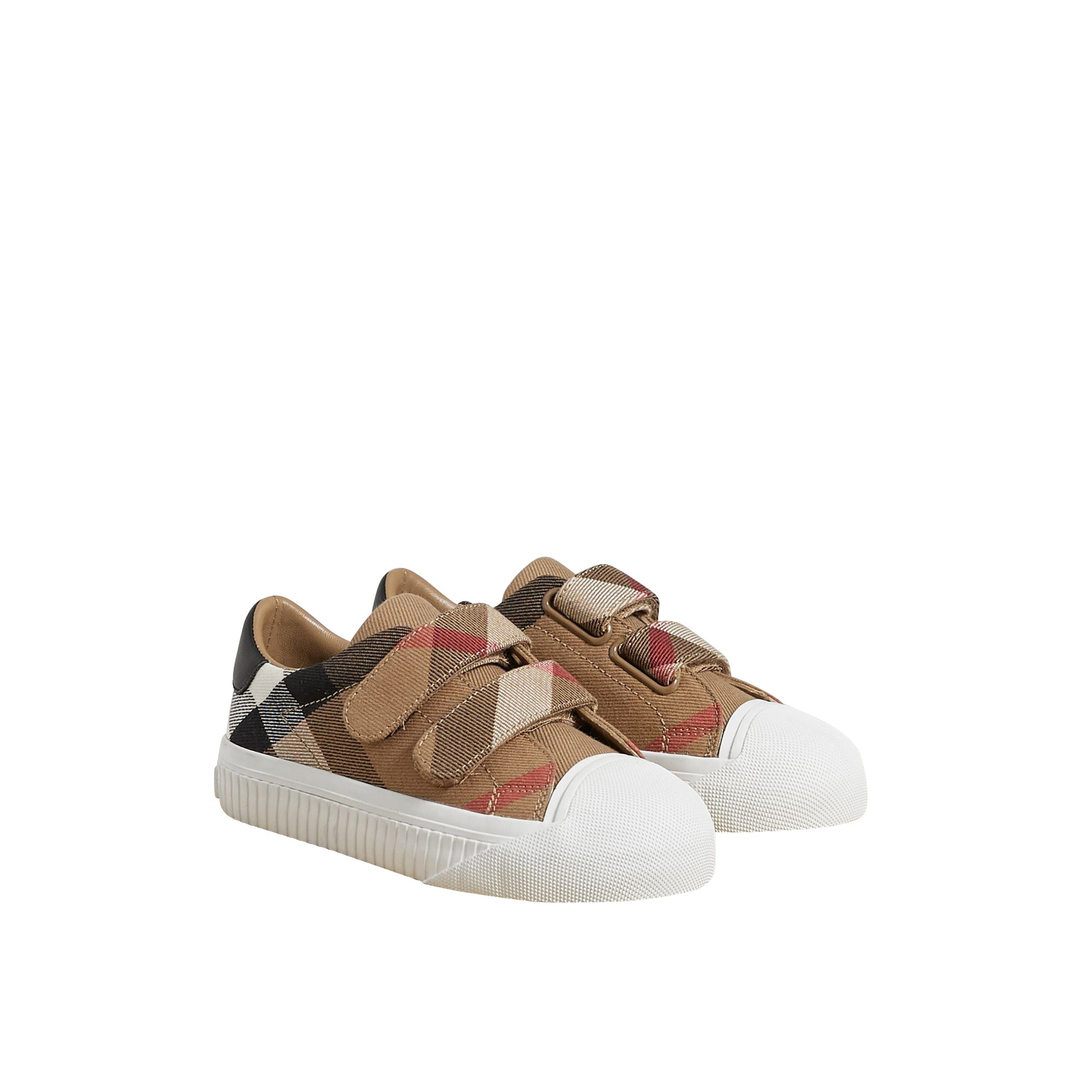 Sneakers en coton House check et cuir - Classic & Optic White