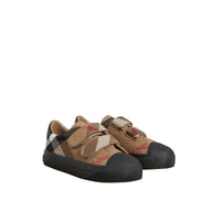 Sneakers en coton House check et cuir - Classic & Black