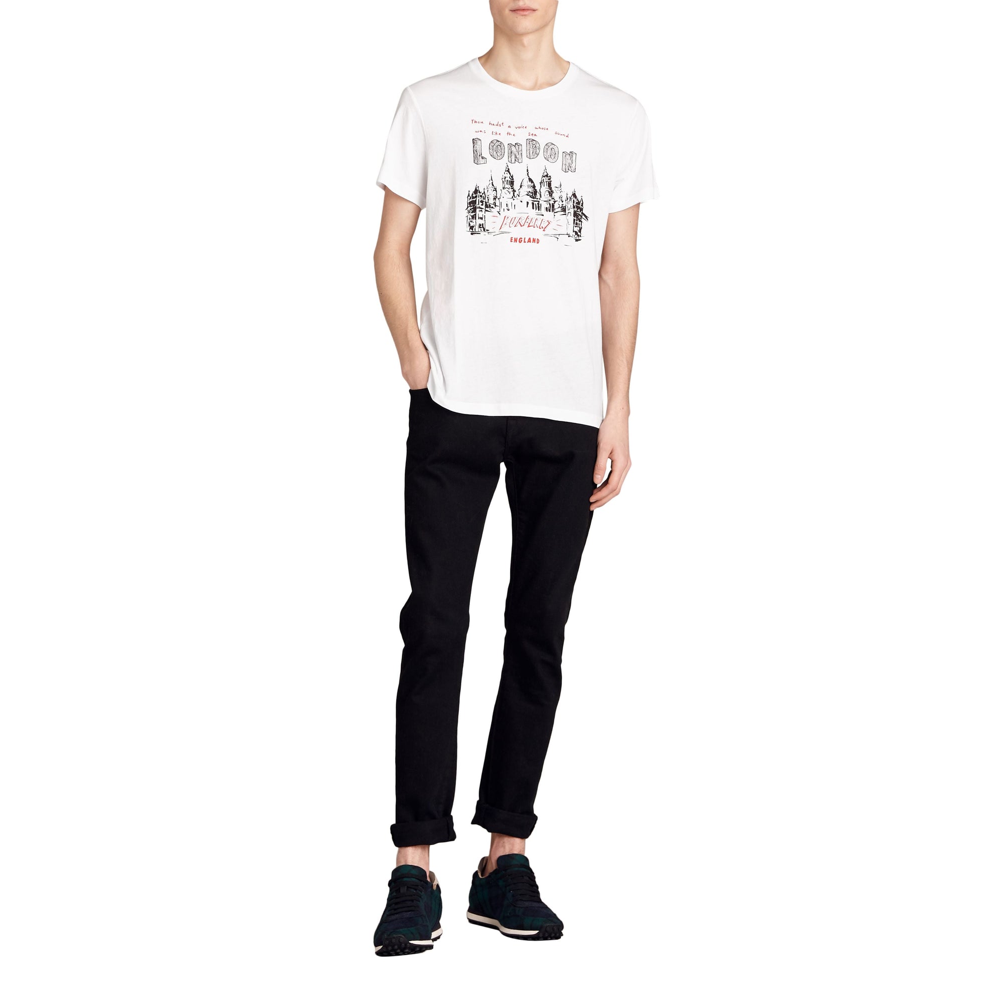 T-shirt en coton à imprimé Panorama londonien - White