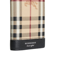 Portefeuille continental à motif Haymarket check avec cuir - Black