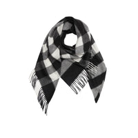 Bandana en cachemire à motif check - Black