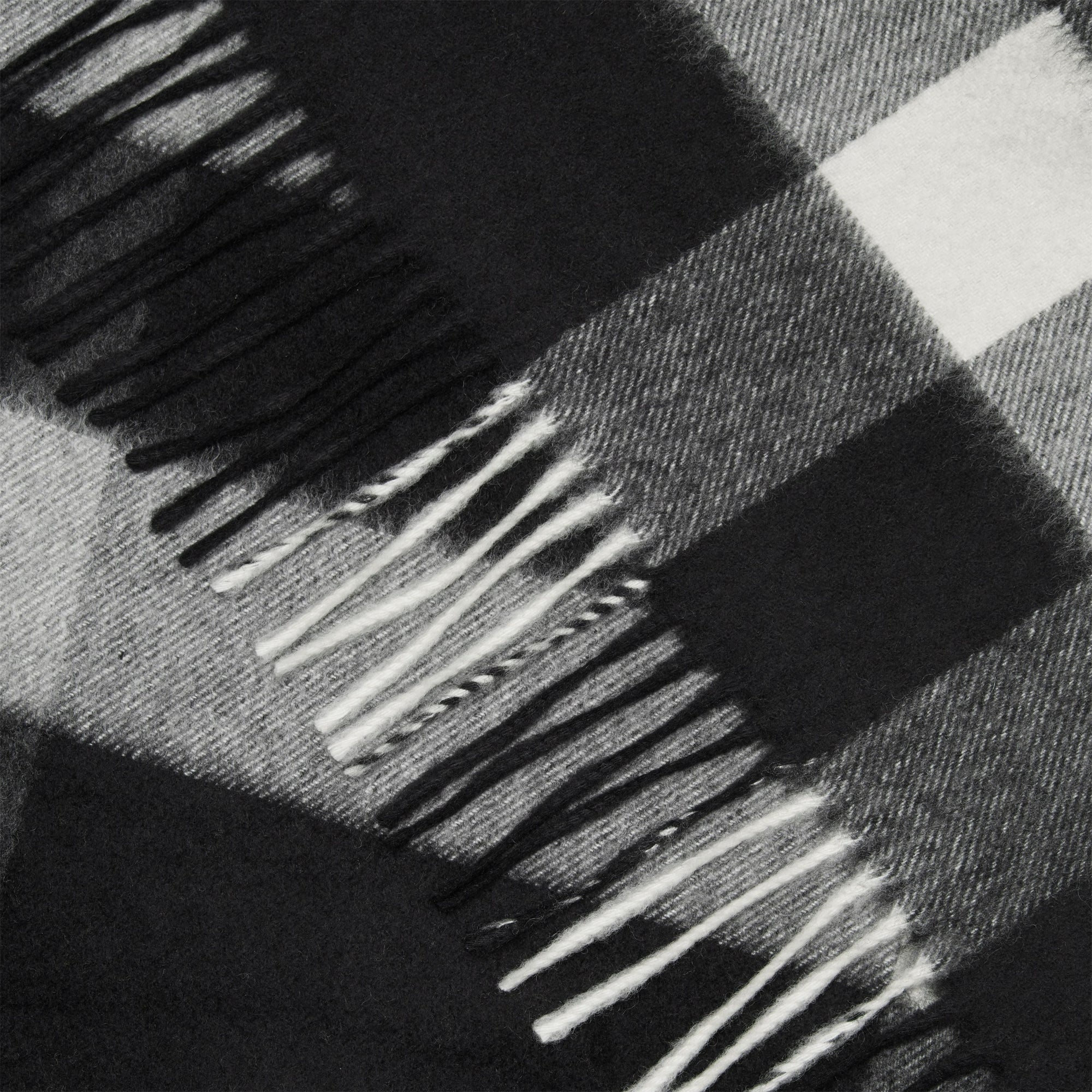 Bandana en cachemire à motif check - Black