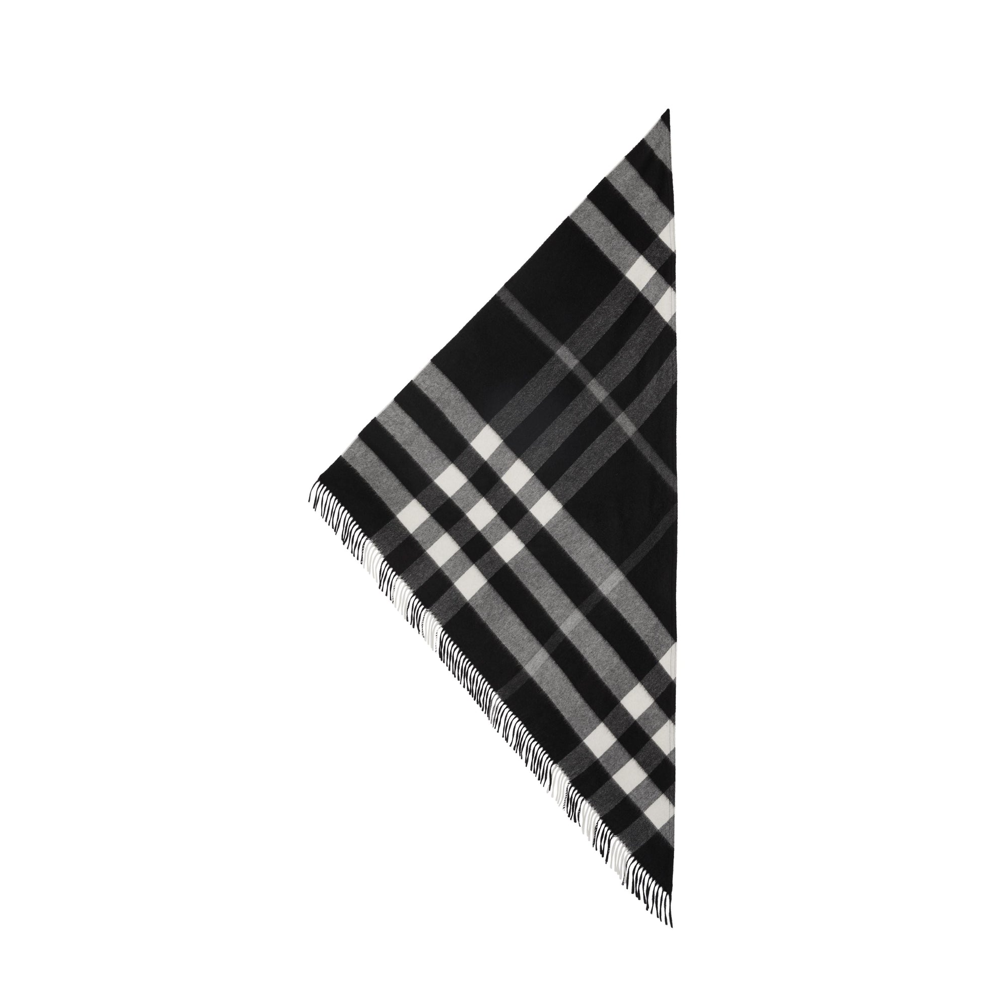 Bandana en cachemire à motif check - Black