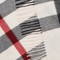 Bandana en cachemire à motif check - Natural White