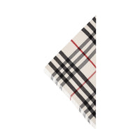 Bandana en cachemire à motif check - Natural White