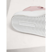 Sneakers montantes en cuir avec matelassage à motif check - Light Pink Melange