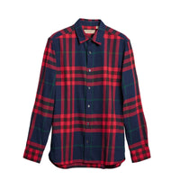 Chemise en flanelle de coton à motif check - Ink Blue