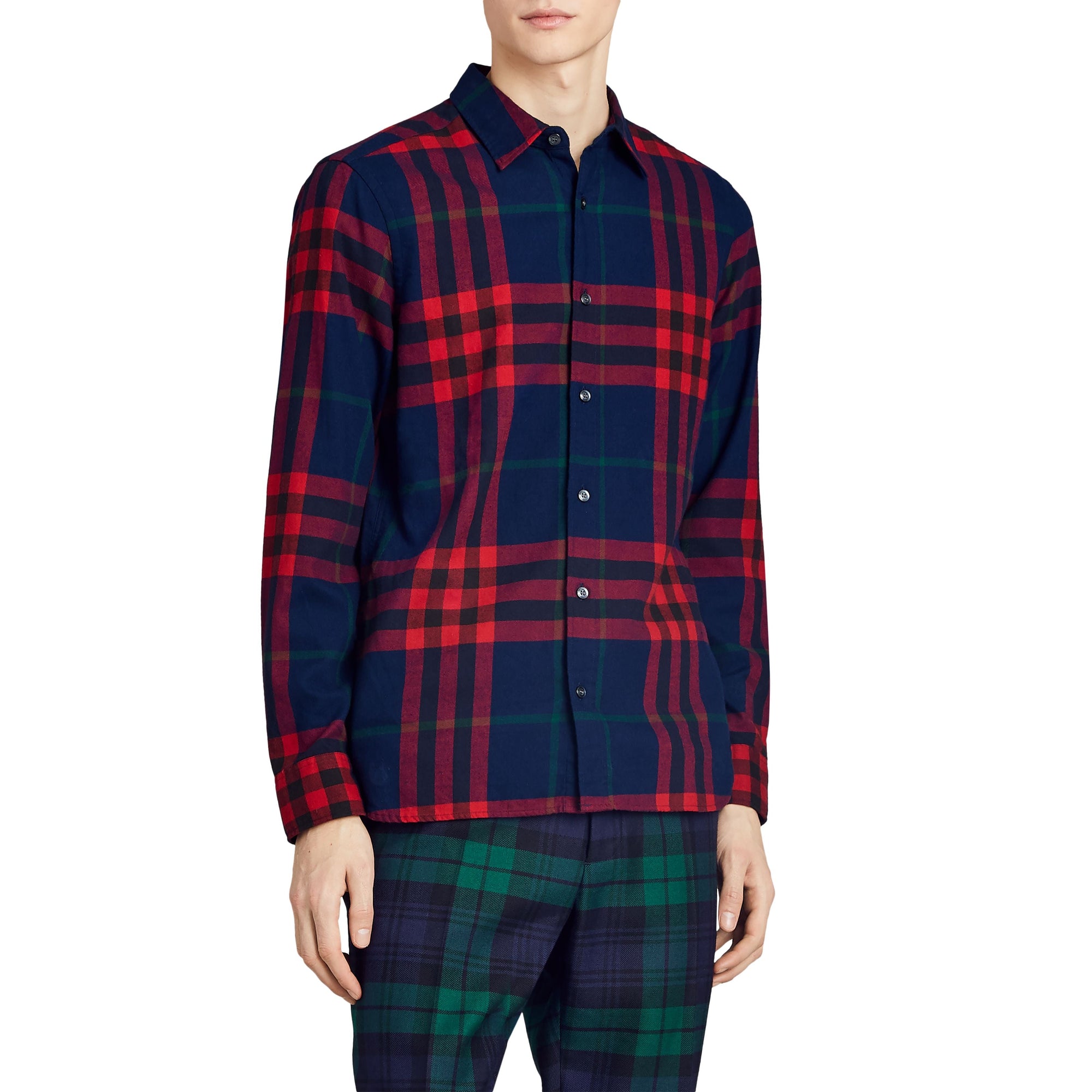 Chemise en flanelle de coton à motif check - Ink Blue