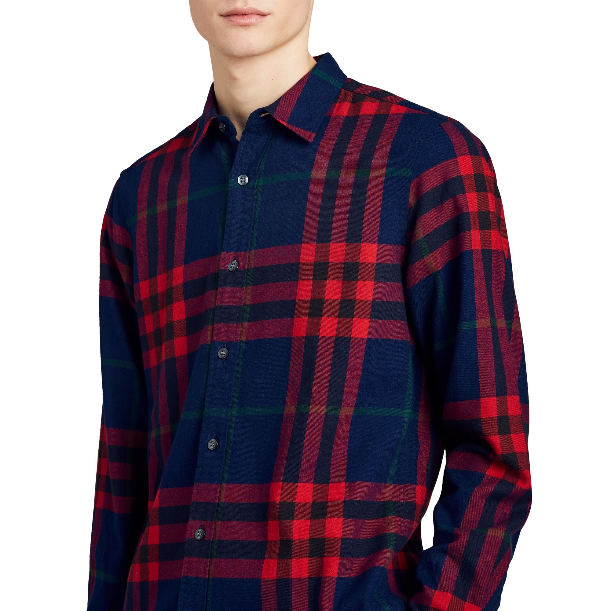 Chemise en flanelle de coton à motif check - Ink Blue