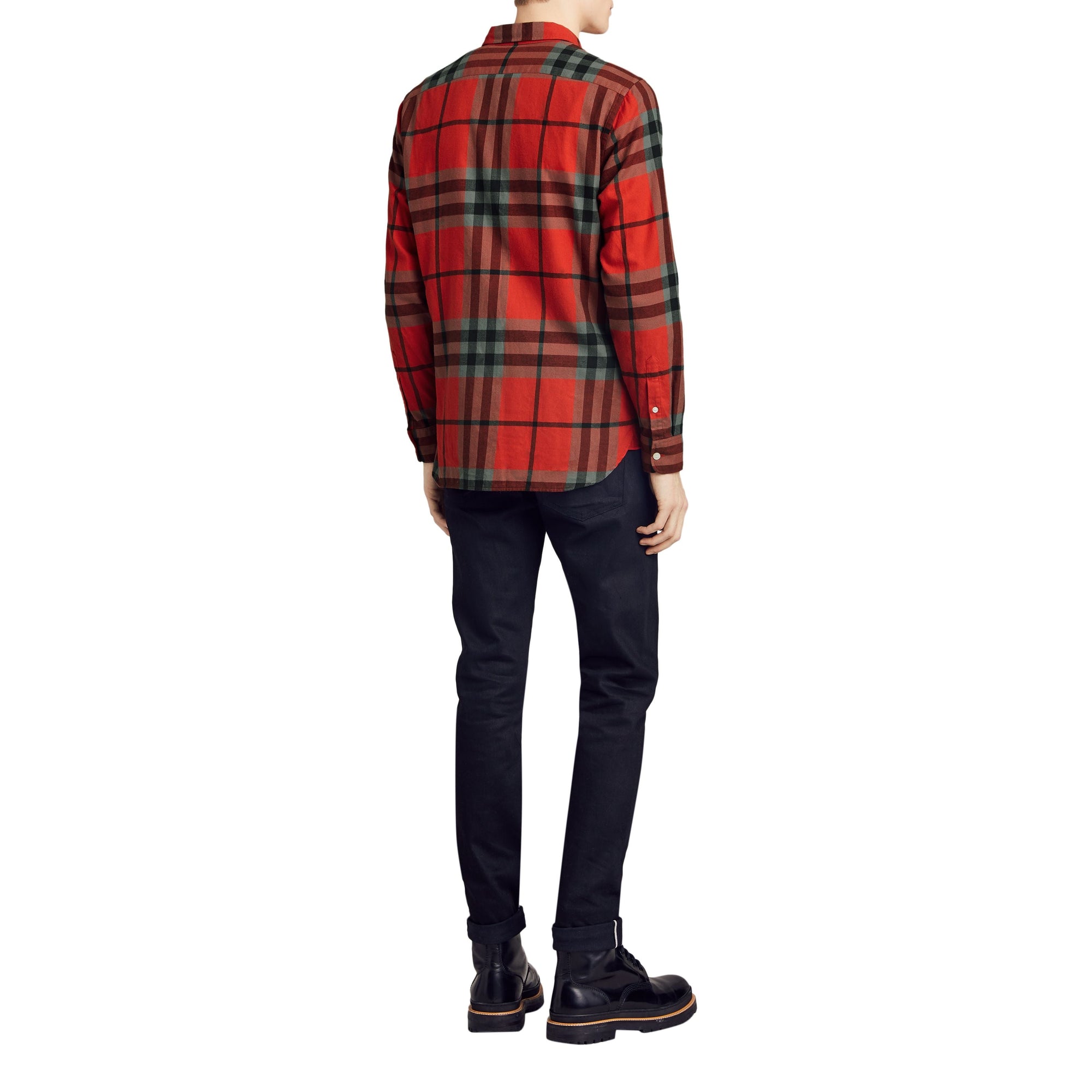 Chemise en flanelle de coton à motif check - Bright Red