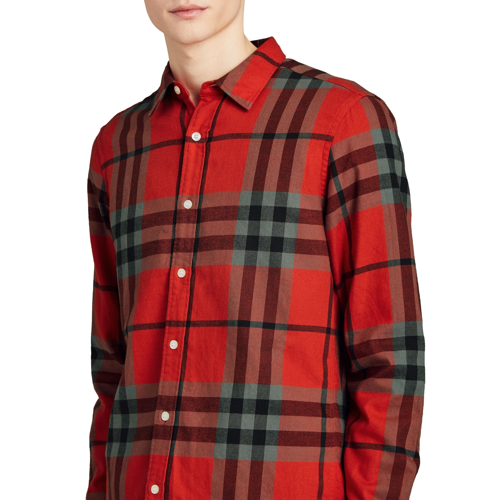 Chemise en flanelle de coton à motif check - Bright Red