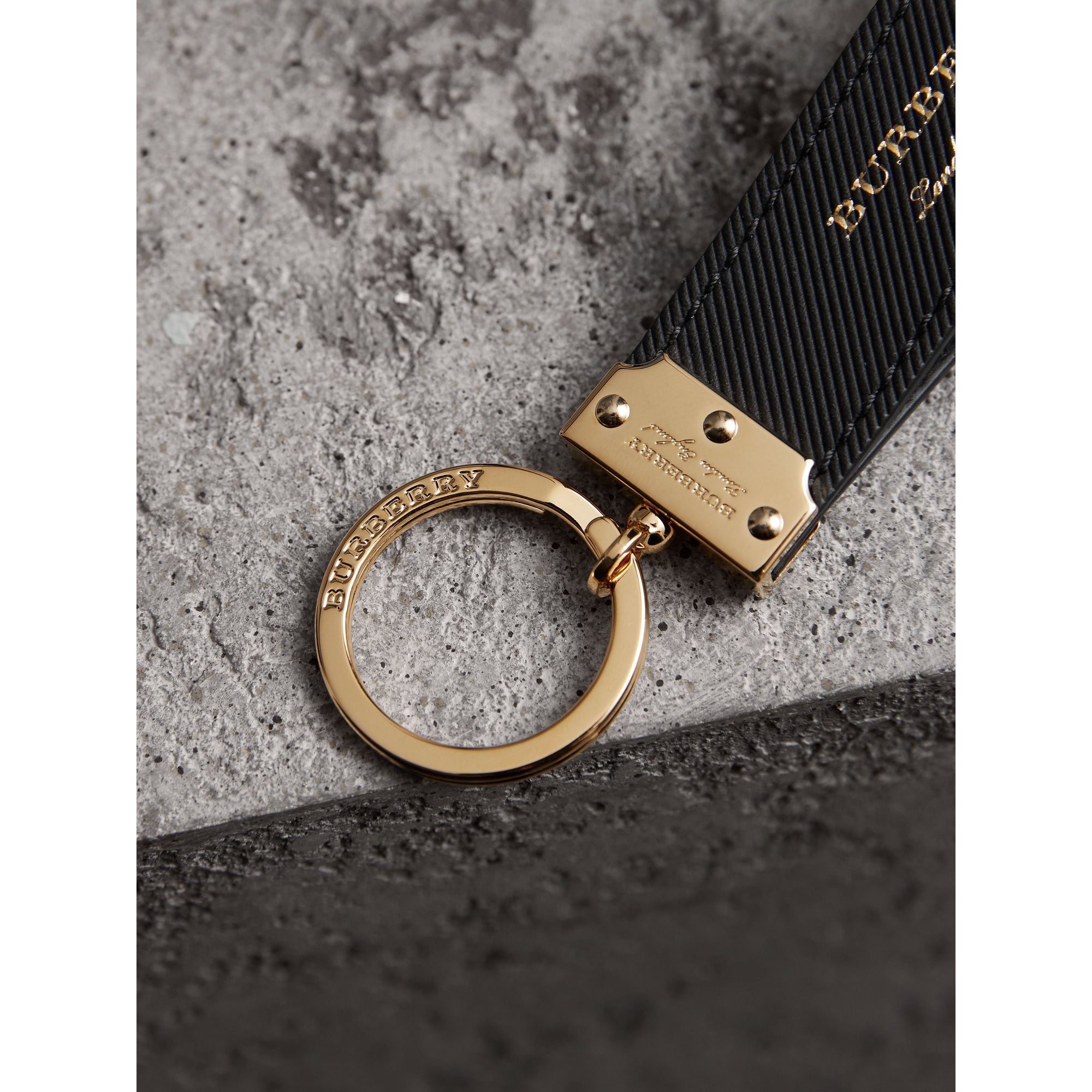 Porte-clés en cuir trench - Black