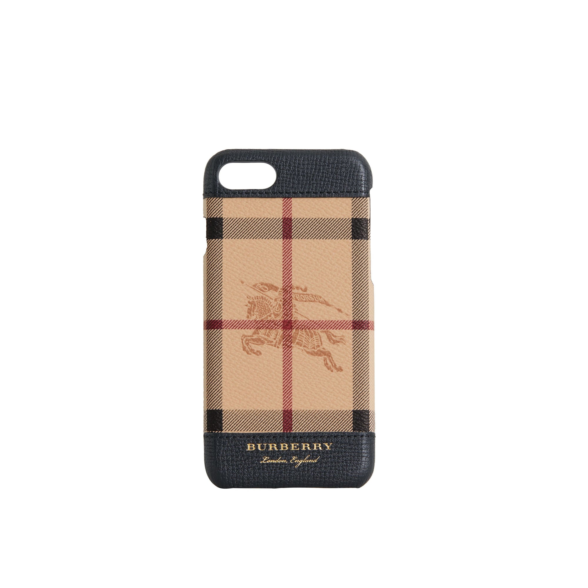 Étui pour iPhone 7 en cuir et à motif Haymarket check - Black