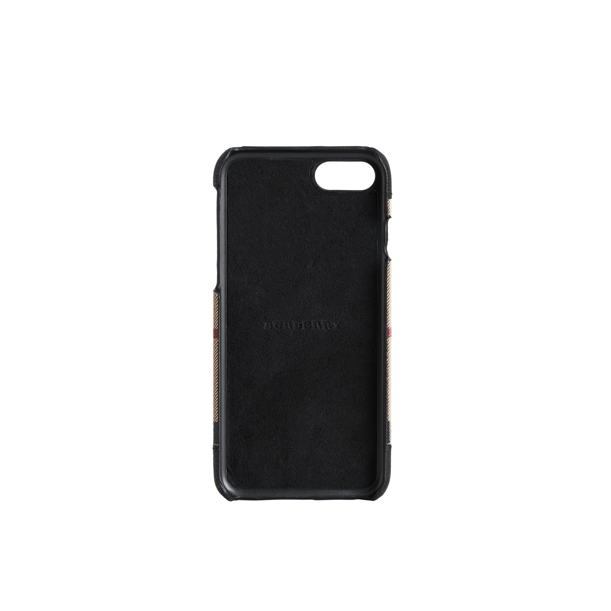 Étui pour iPhone 7 en cuir et à motif Haymarket check - Black