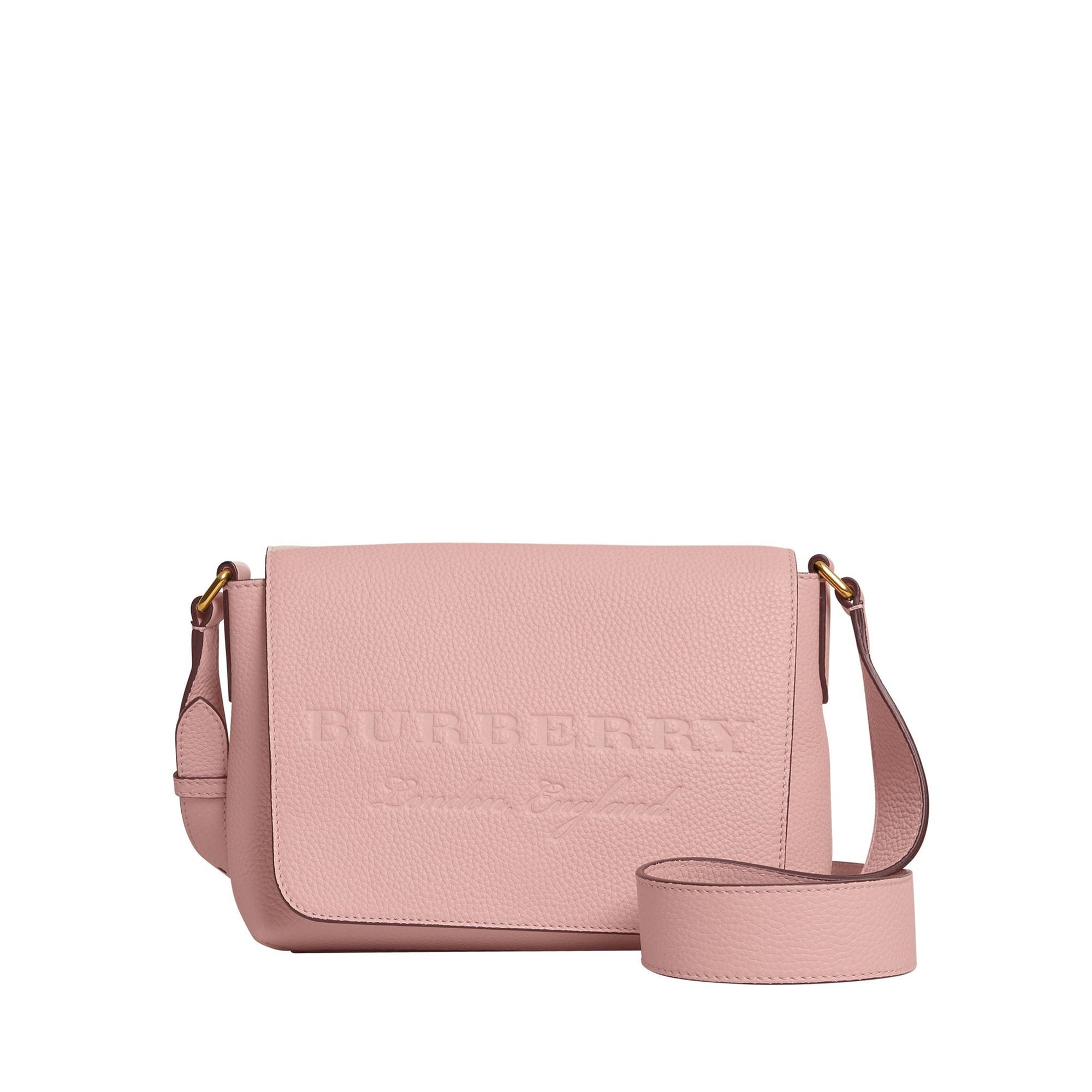Petit sac Messenger en cuir estampé - Pale Ash Rose