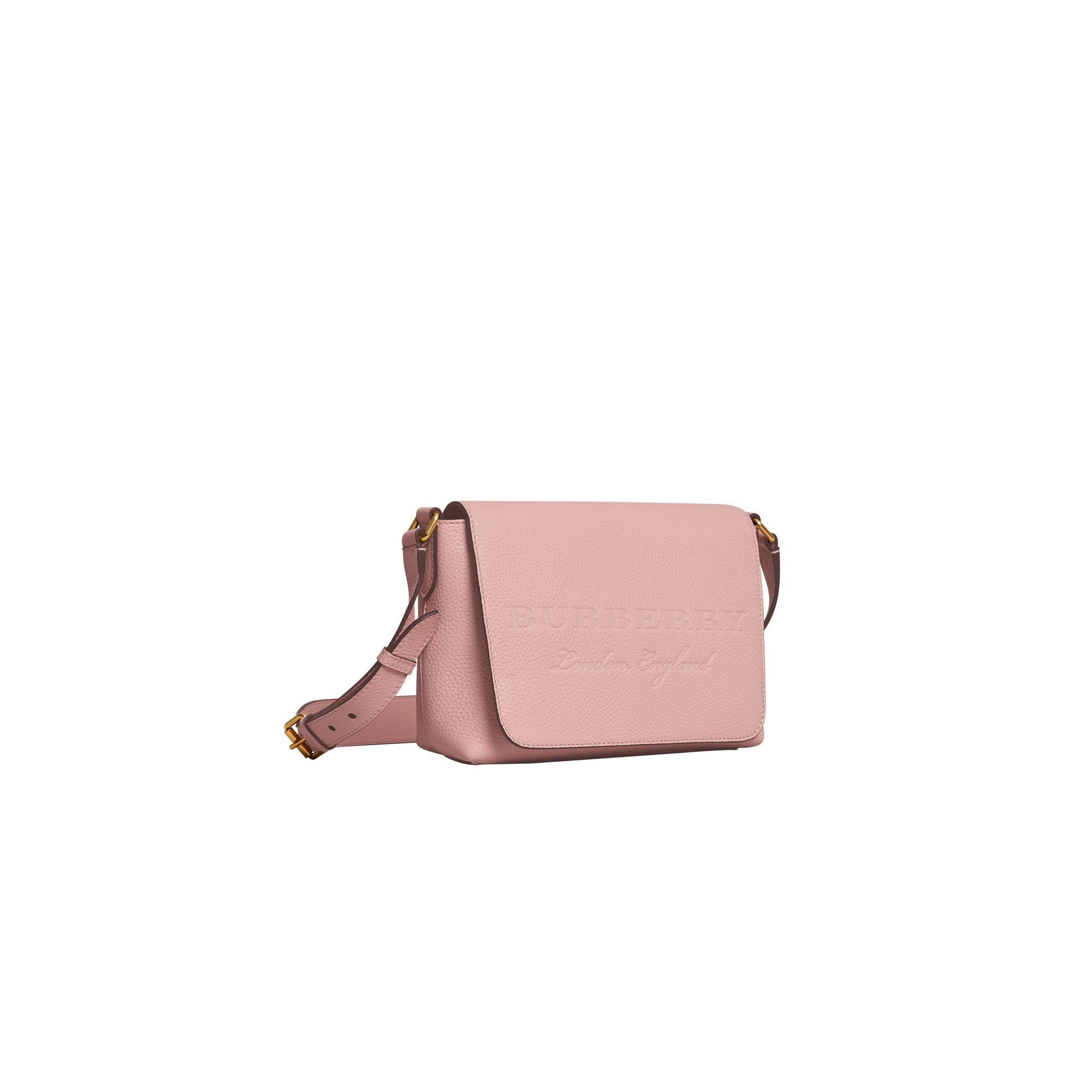 Petit sac Messenger en cuir estampé - Pale Ash Rose