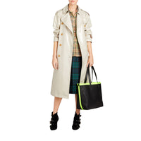 Sac tote The Giant moyen réversible en toile et en cuir - Black & Neon Yellow