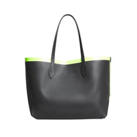 Sac tote The Giant moyen réversible en toile et en cuir - Black & Neon Yellow