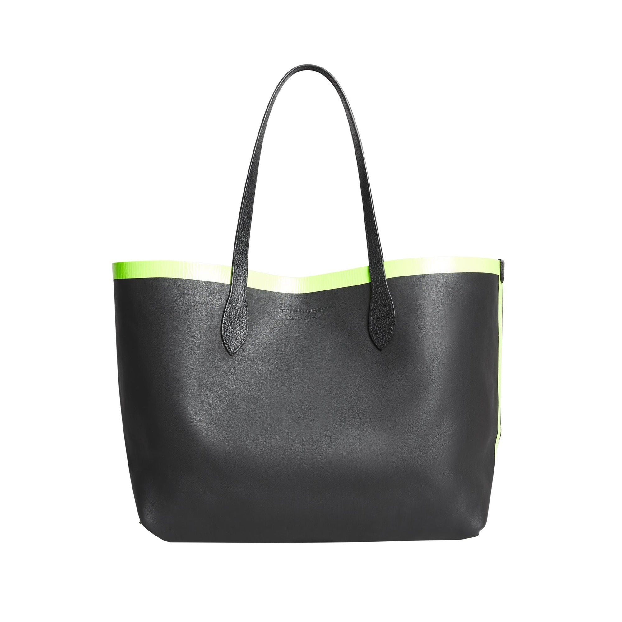 Sac tote The Giant moyen réversible en toile et en cuir - Black & Neon Yellow