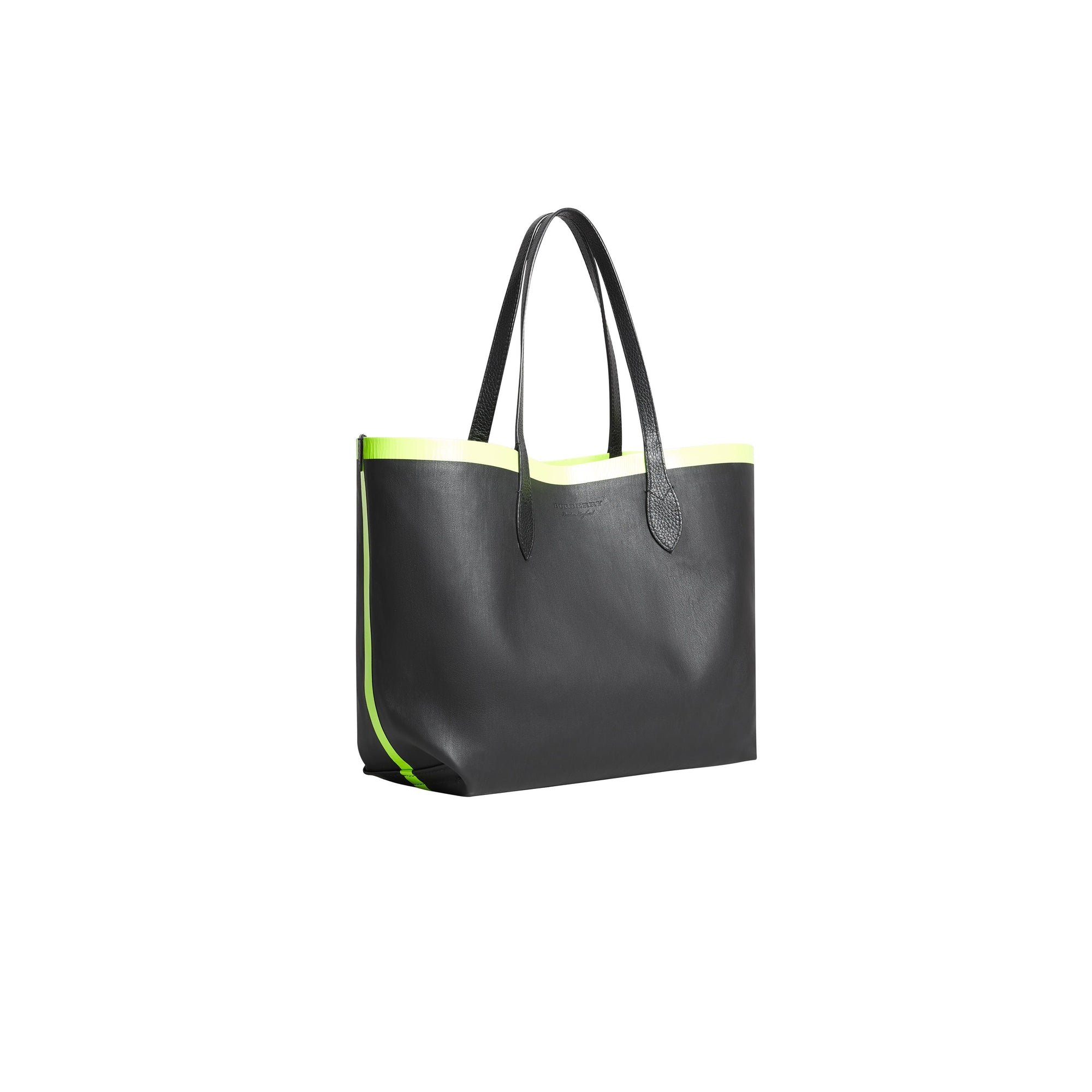 Sac tote The Giant moyen réversible en toile et en cuir - Black & Neon Yellow