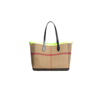 Sac tote The Giant moyen réversible en toile et en cuir - Black & Neon Yellow