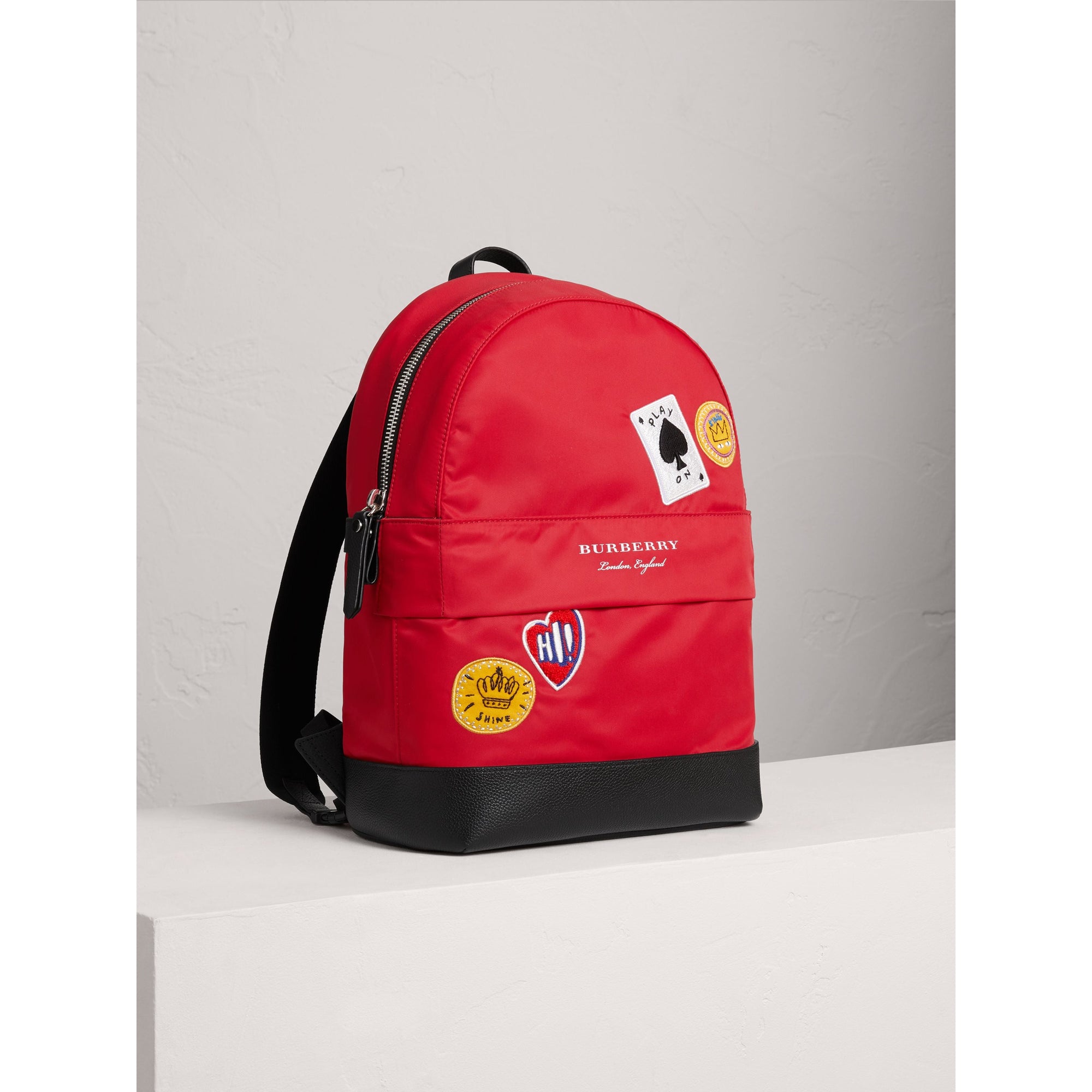 Sac à dos en nylon avec appliqués - Military Red