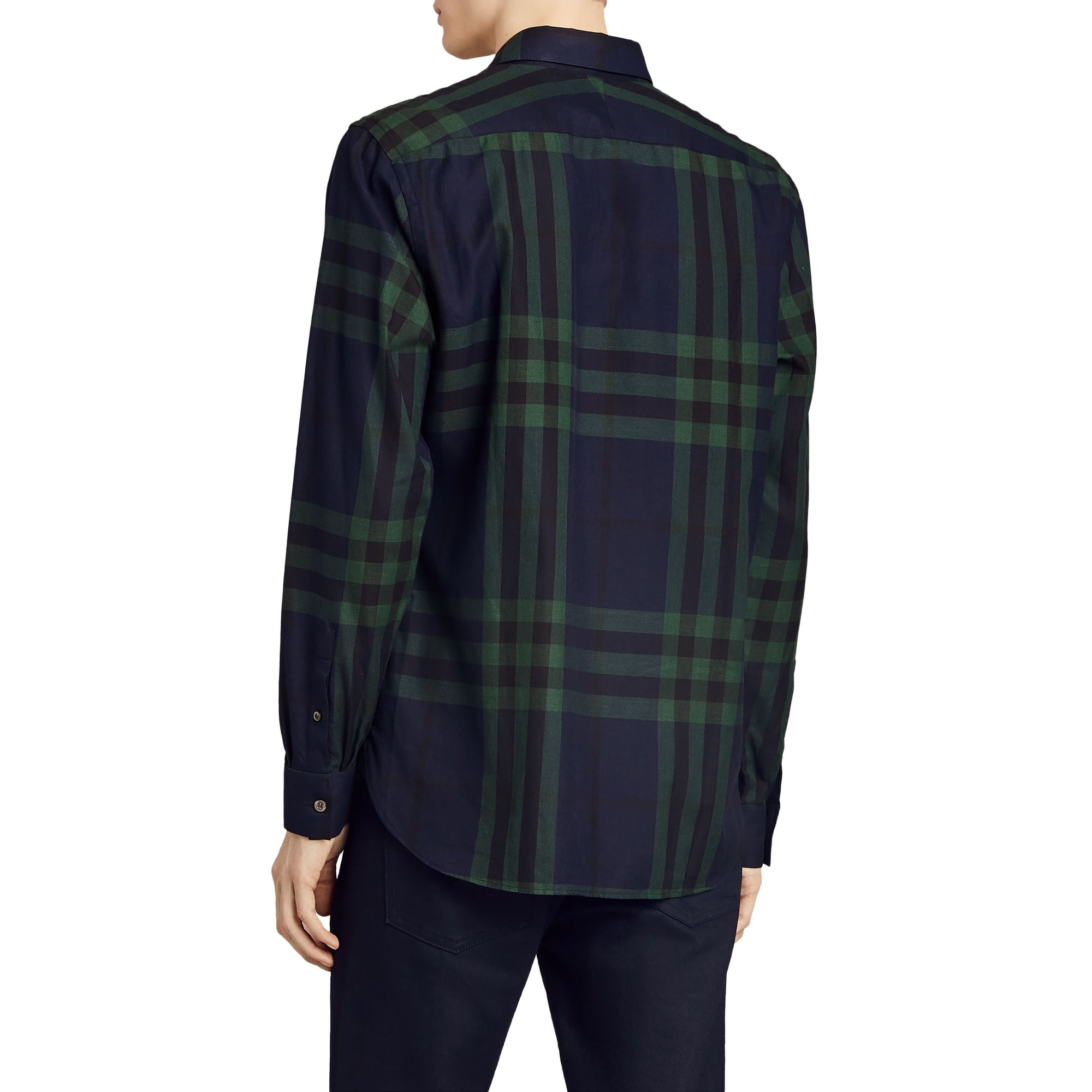 Chemise en flanelle de coton et cachemire à motif check - Navy