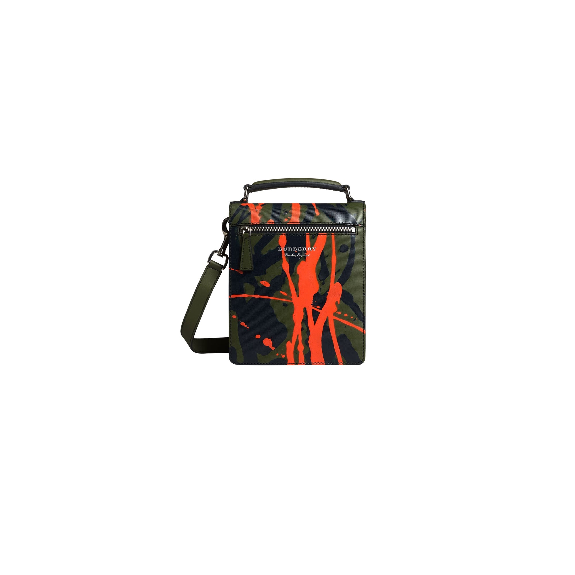 Petit sac cartable DK88 à imprimé Splash en cuir - Slate Green & Splash