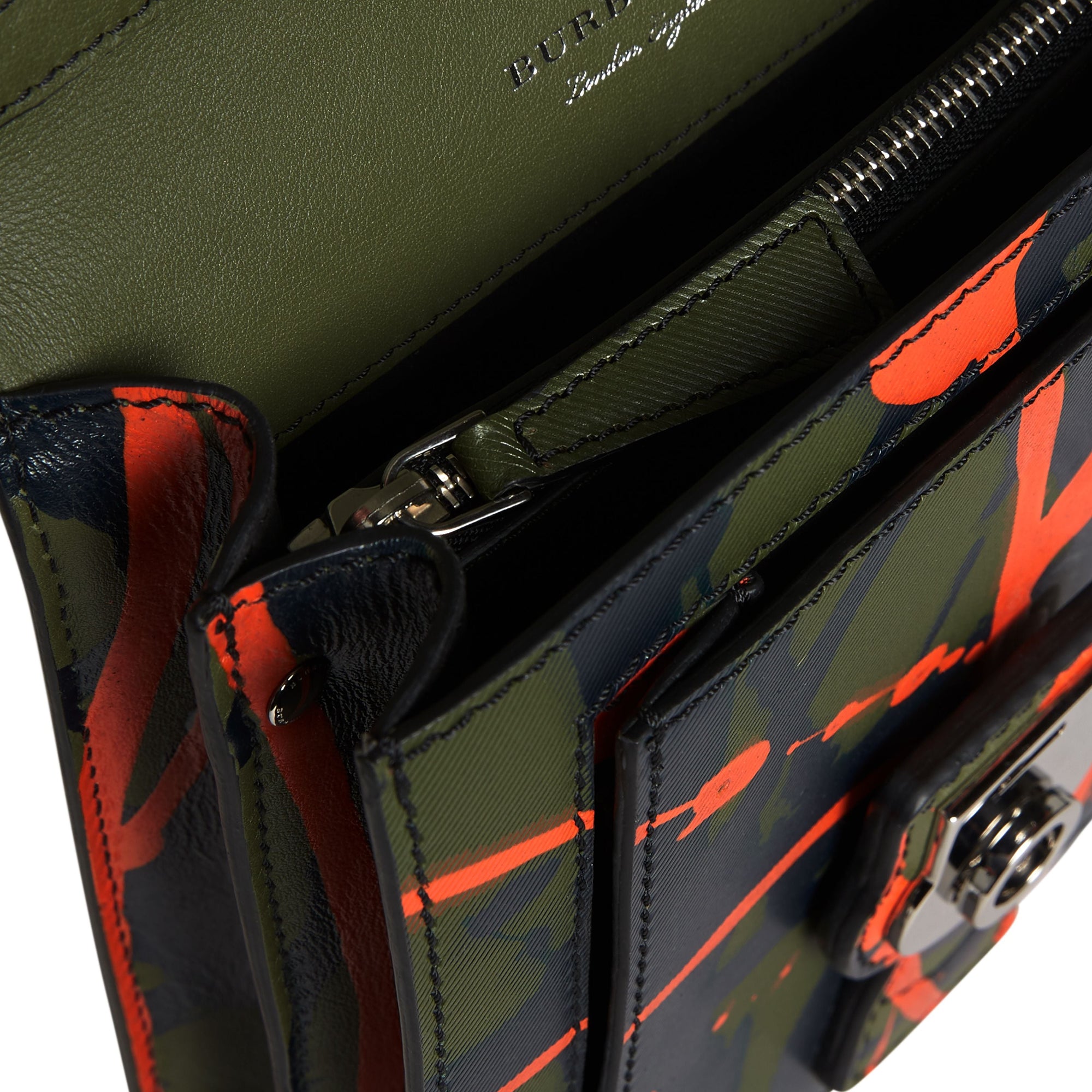 Petit sac cartable DK88 à imprimé Splash en cuir - Slate Green & Splash
