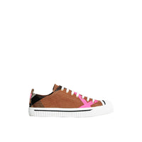 Sneakers en cuir et tissu Canvas check - Classic & Neon Pink