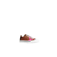 Sneakers en cuir et tissu Canvas check - Classic & Neon Pink