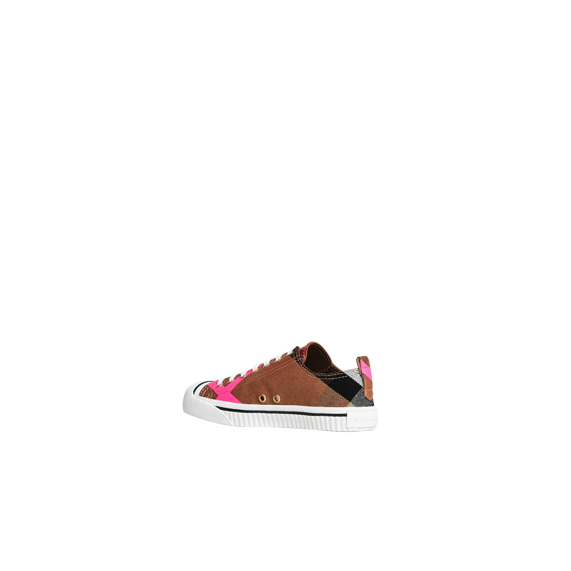 Sneakers en cuir et tissu Canvas check - Classic & Neon Pink