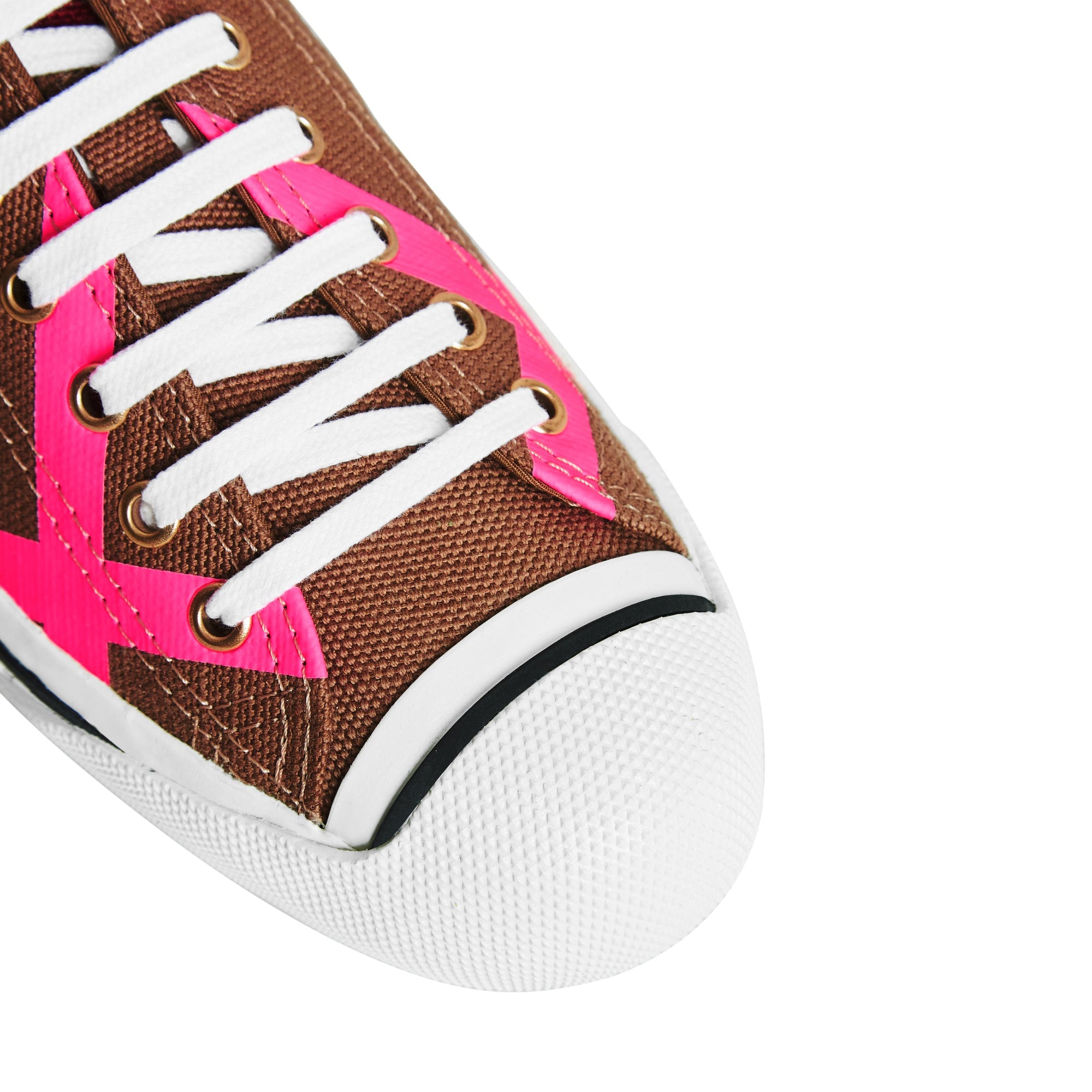 Sneakers en cuir et tissu Canvas check - Classic & Neon Pink