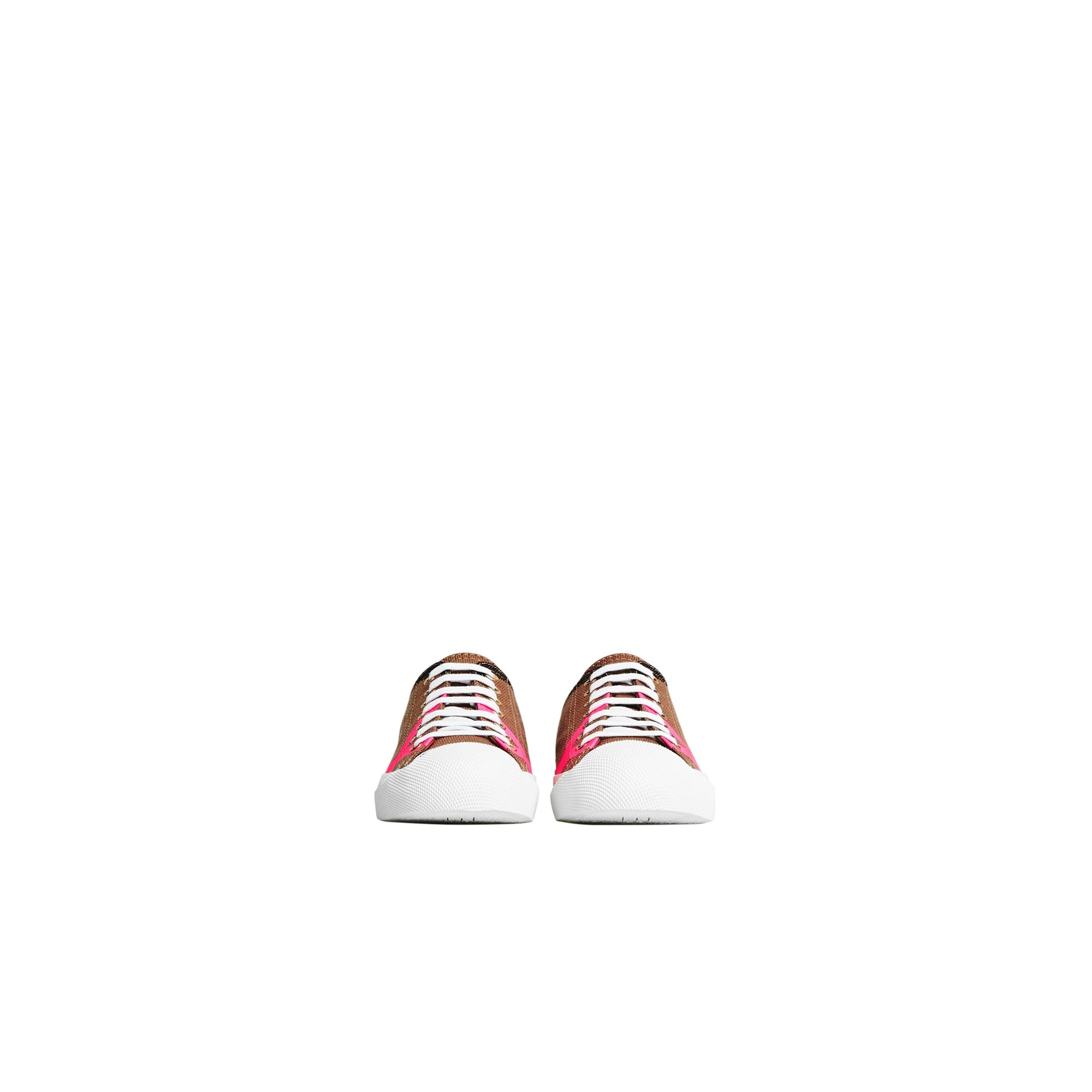 Sneakers en cuir et tissu Canvas check - Classic & Neon Pink