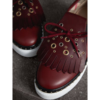 Sneakers en cuir à franges - Cerise Purple