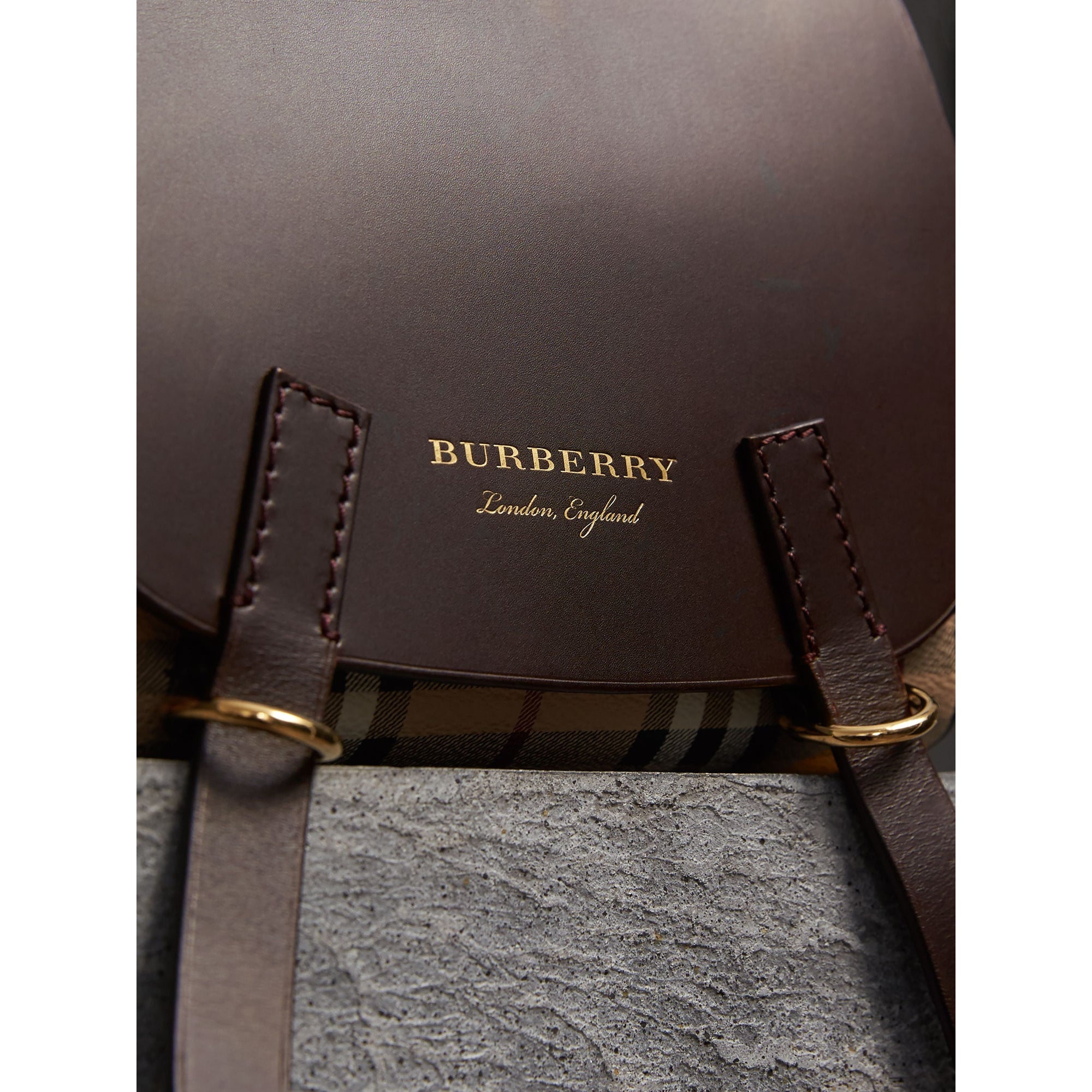 Sac à bandoulière The Bridle à motif Haymarket check - Dark Clove Brown
