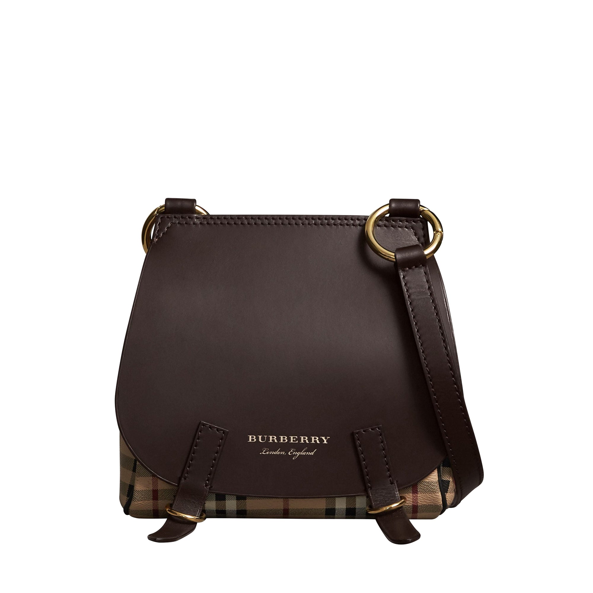 Sac à bandoulière The Bridle à motif Haymarket check - Dark Clove Brown
