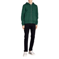 Haut en jersey à capuche à détails check - Dark Forest Green