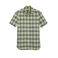 Chemise en coton à manches courtes avec motif check - Chalk Yellow
