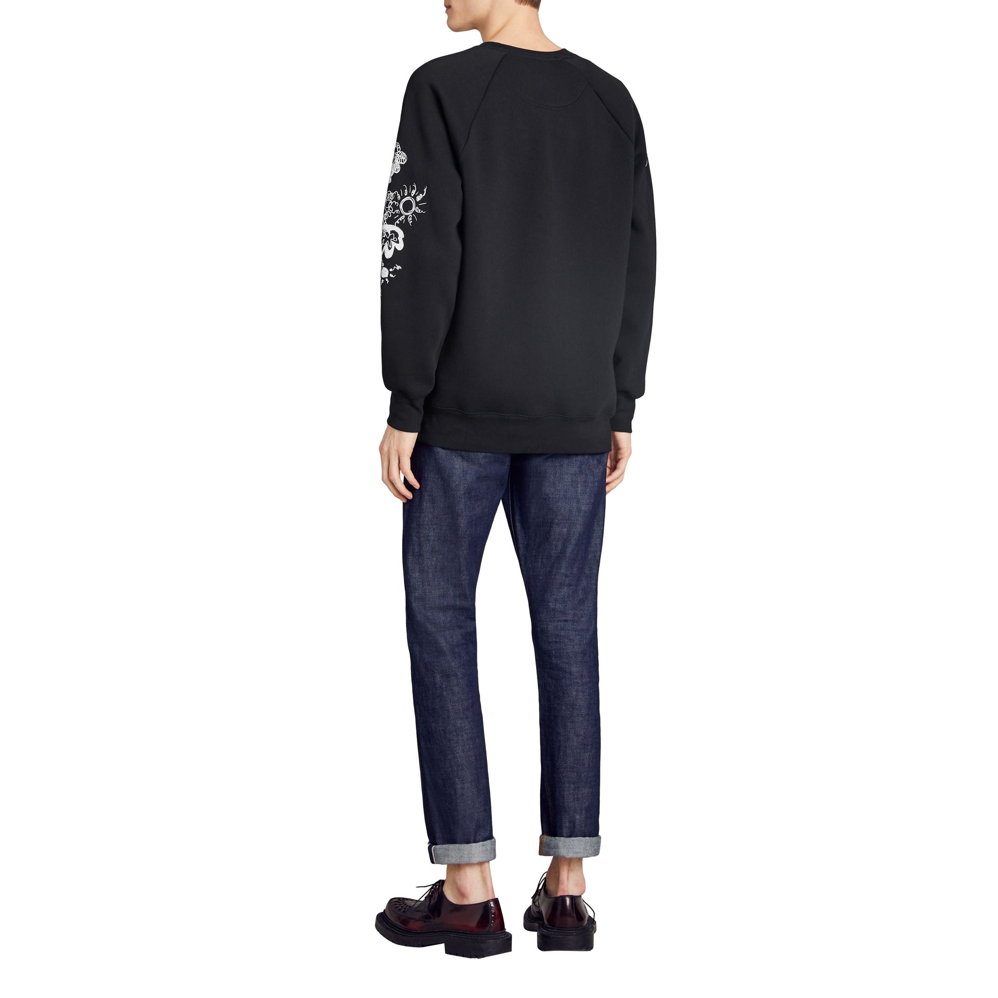 Sweat-shirt en jersey à imprimé Doodle - Black