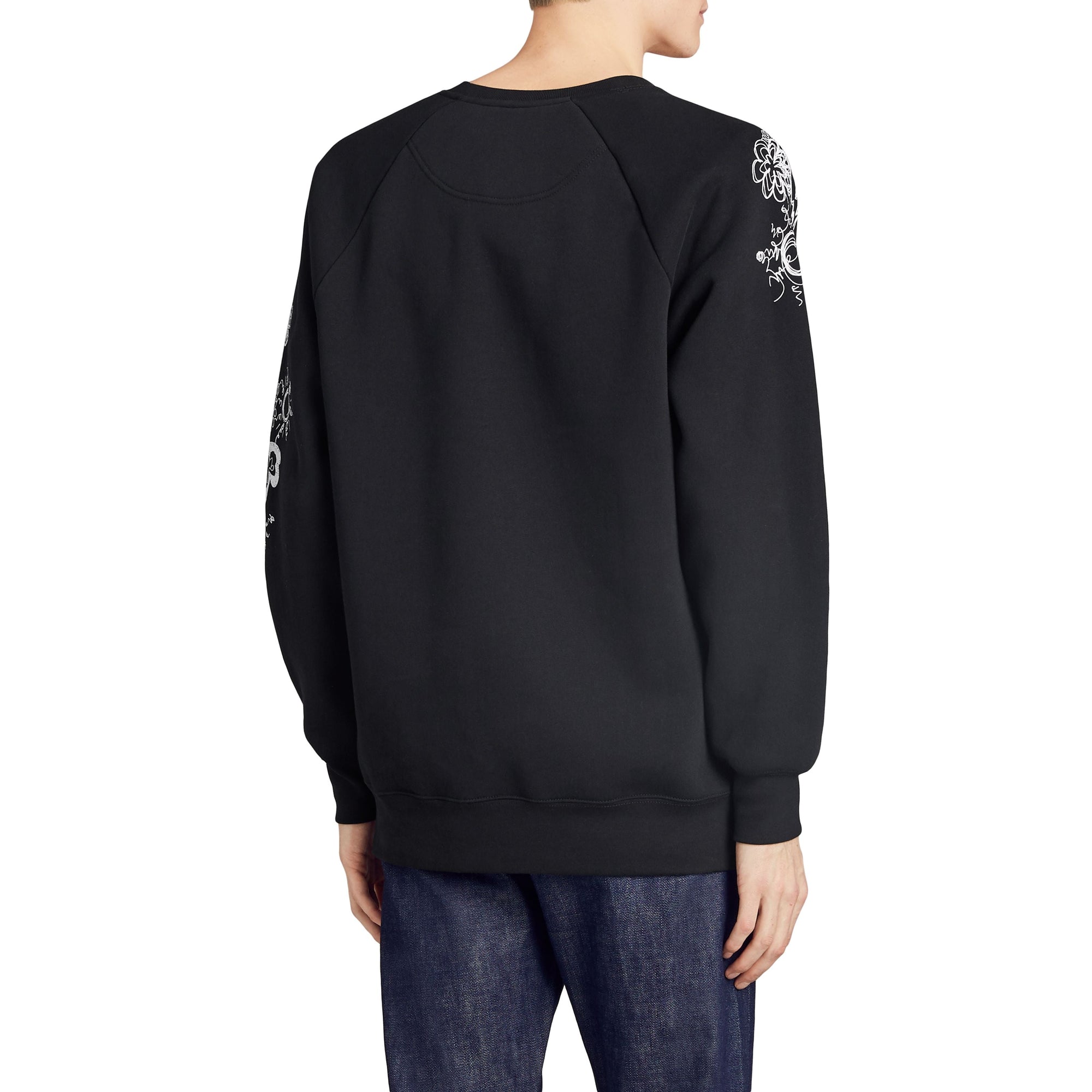 Sweat-shirt en jersey à imprimé Doodle - Black