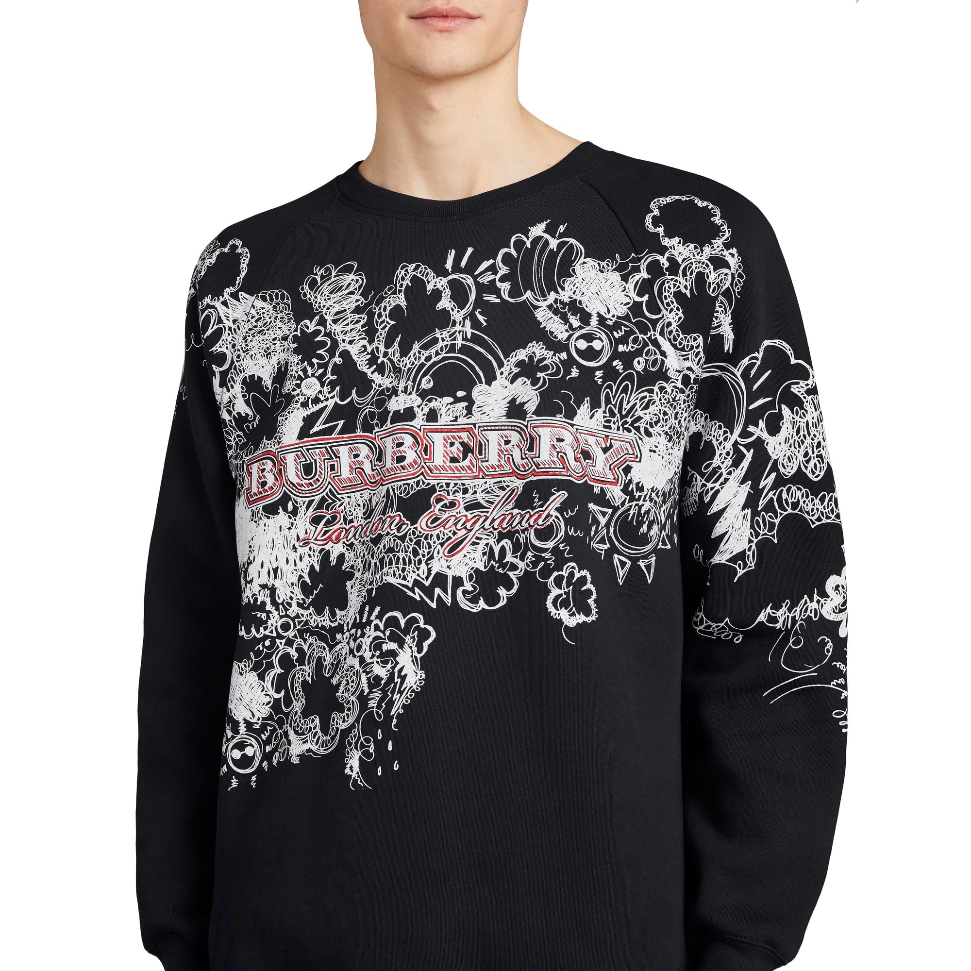 Sweat-shirt en jersey à imprimé Doodle - Black