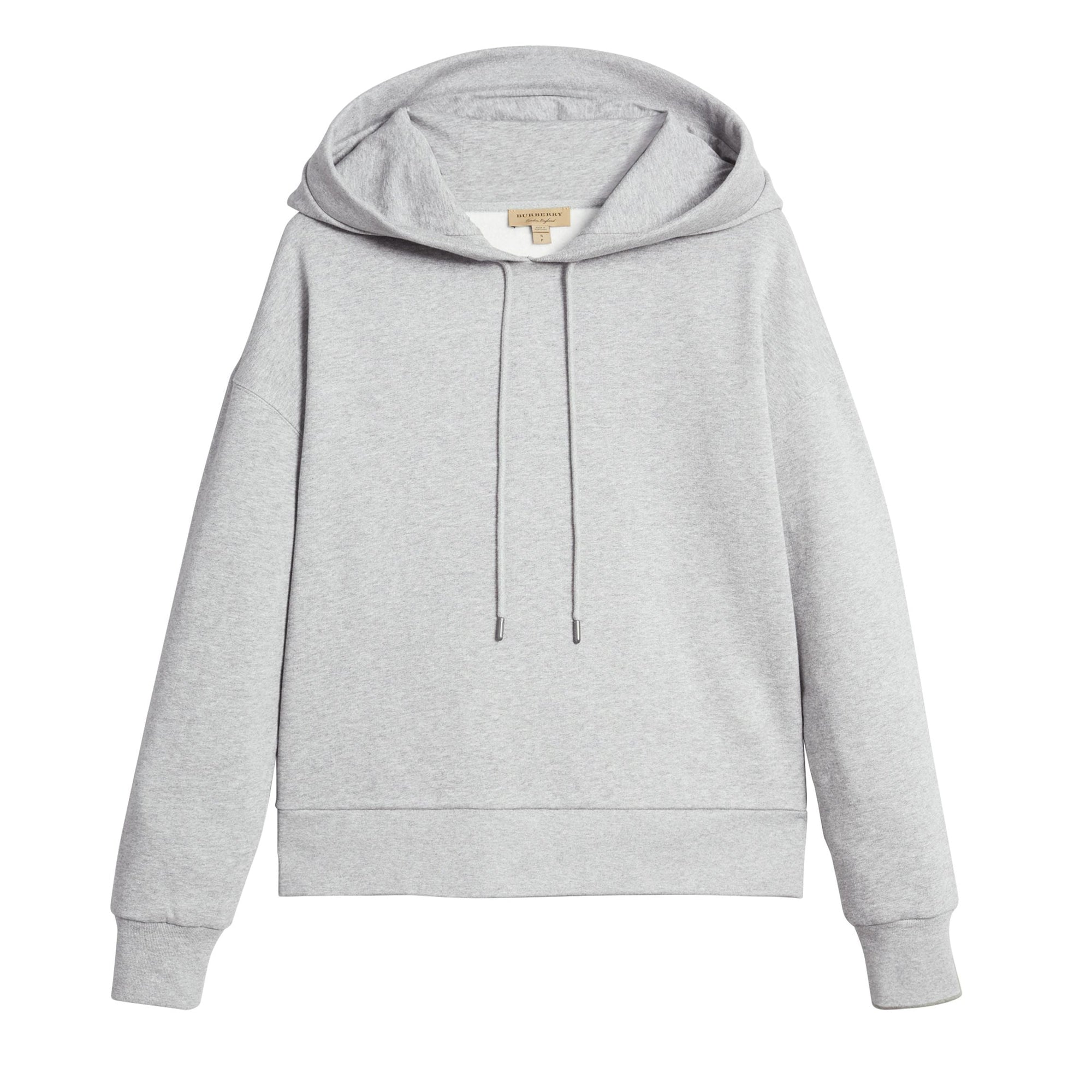 Sweat-shirt en jersey molletonné avec capuche brodée - Pale Grey Melange