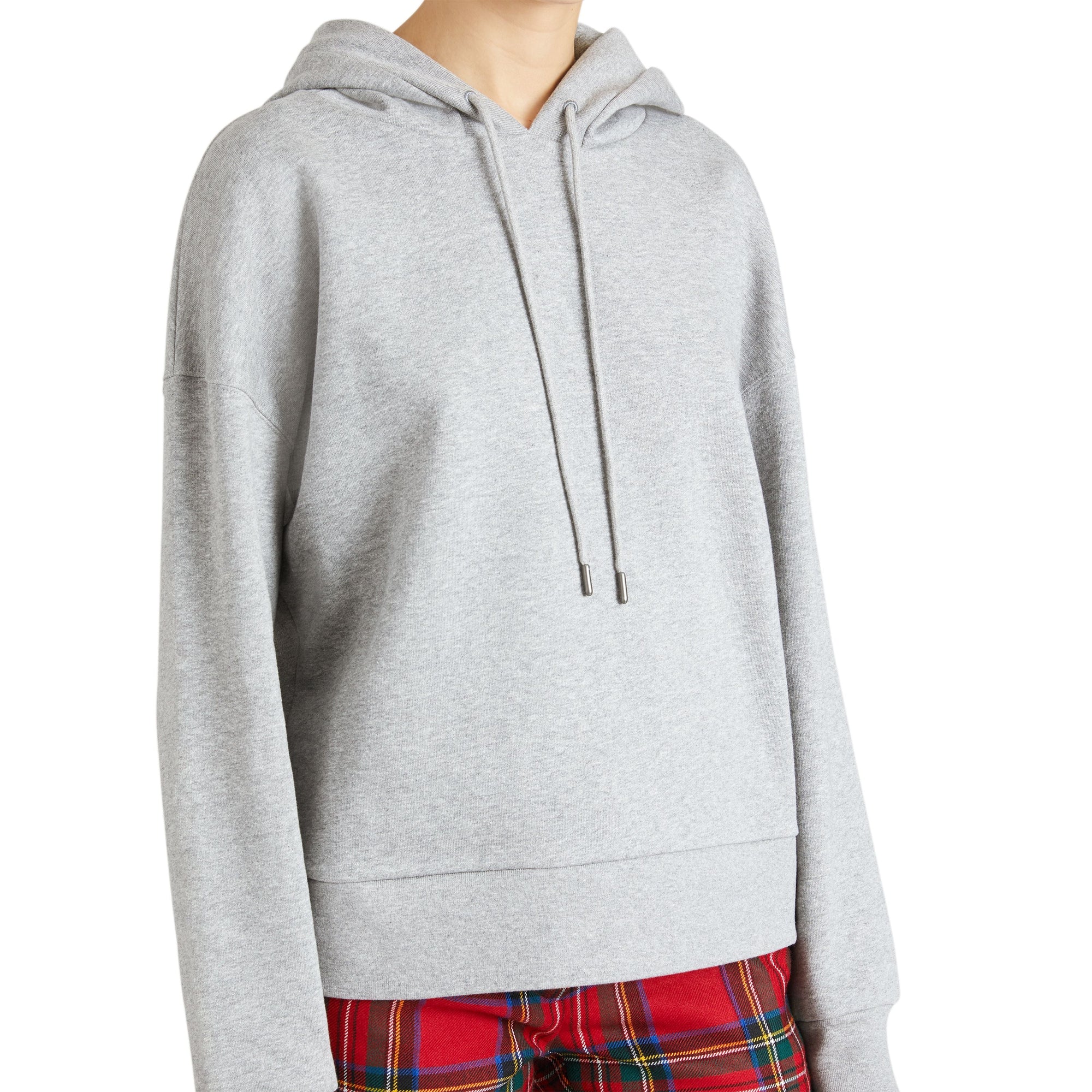 Sweat-shirt en jersey molletonné avec capuche brodée - Pale Grey Melange