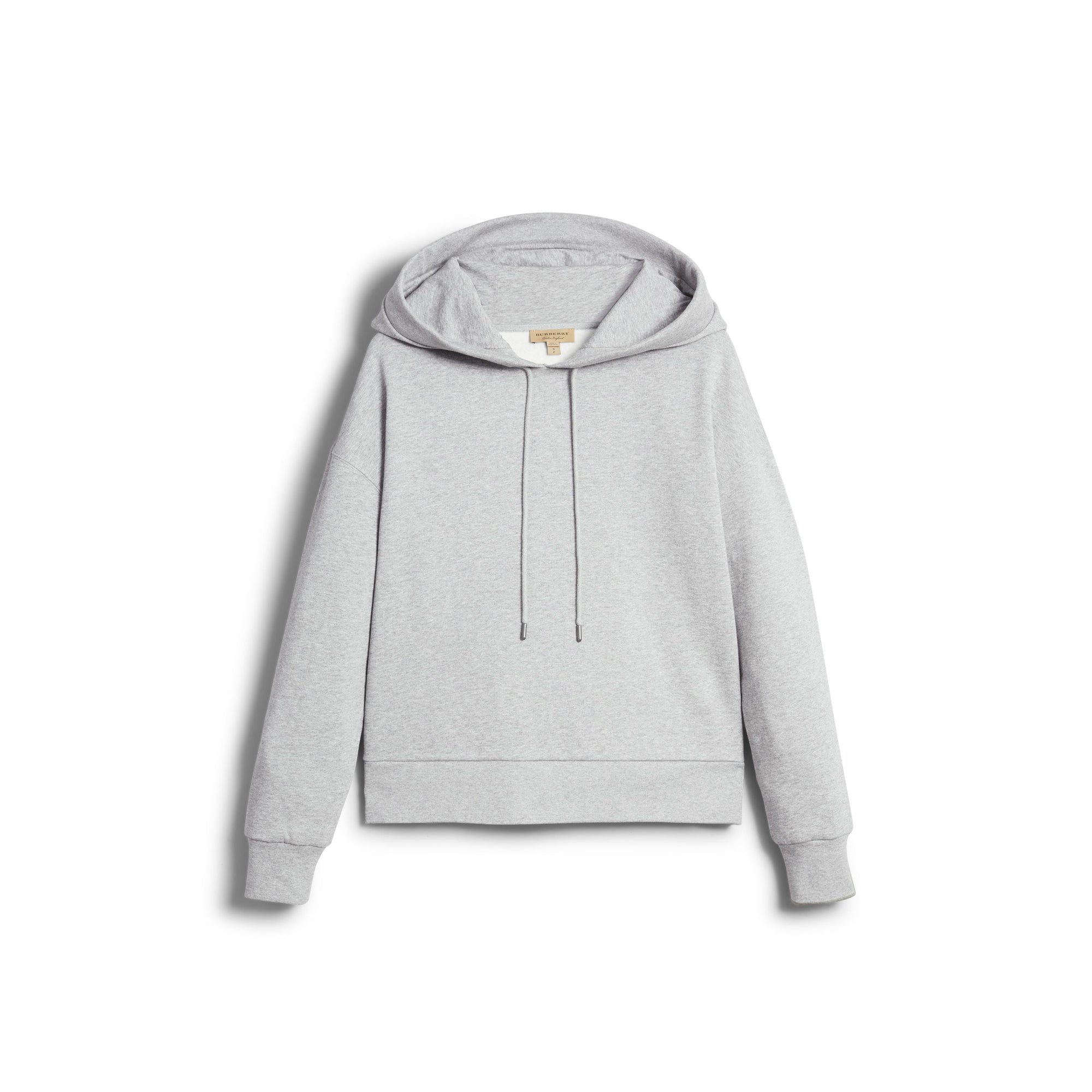 Sweat-shirt en jersey molletonné avec capuche brodée - Pale Grey Melange
