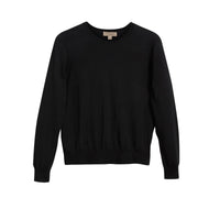 Pull en laine mérinos avec détails check - Black